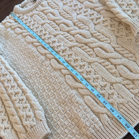 LL Bean Tall Men's XXL Cream 100% Wool Sweater - Picture 2 of 8